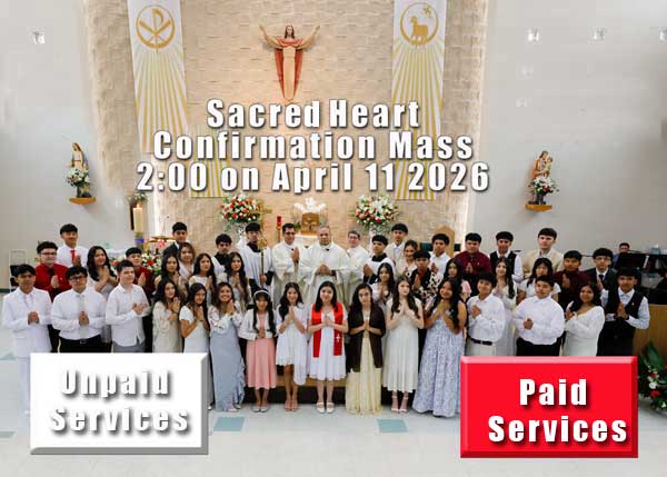 Sacred Heart 2 pm confirmation 2026